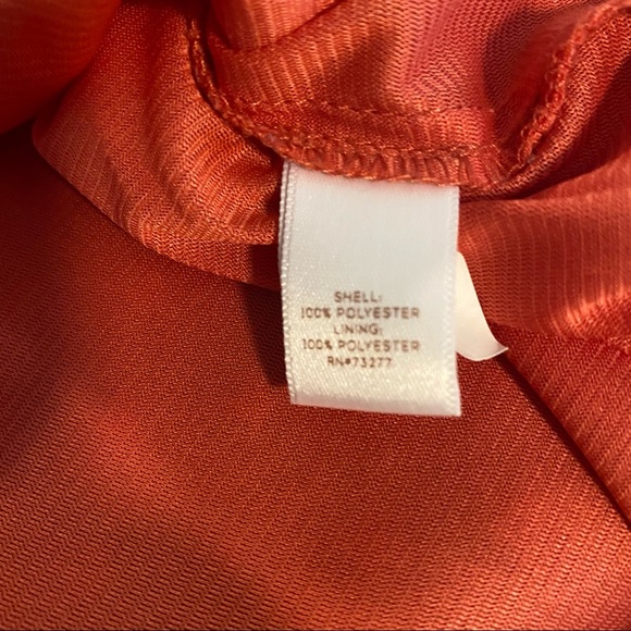 LC LAUREN CONRAD Coral Blouse 3/4 Sleeve Ruffle Sleeve Size Extra Small - Picture 9 of 9